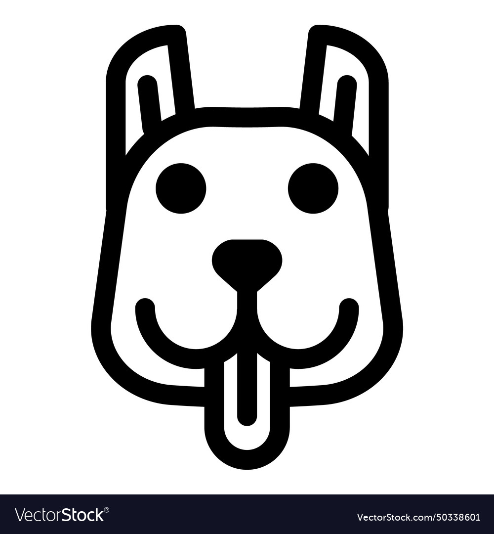 Dog face flat icon isolated on white background Vector Image