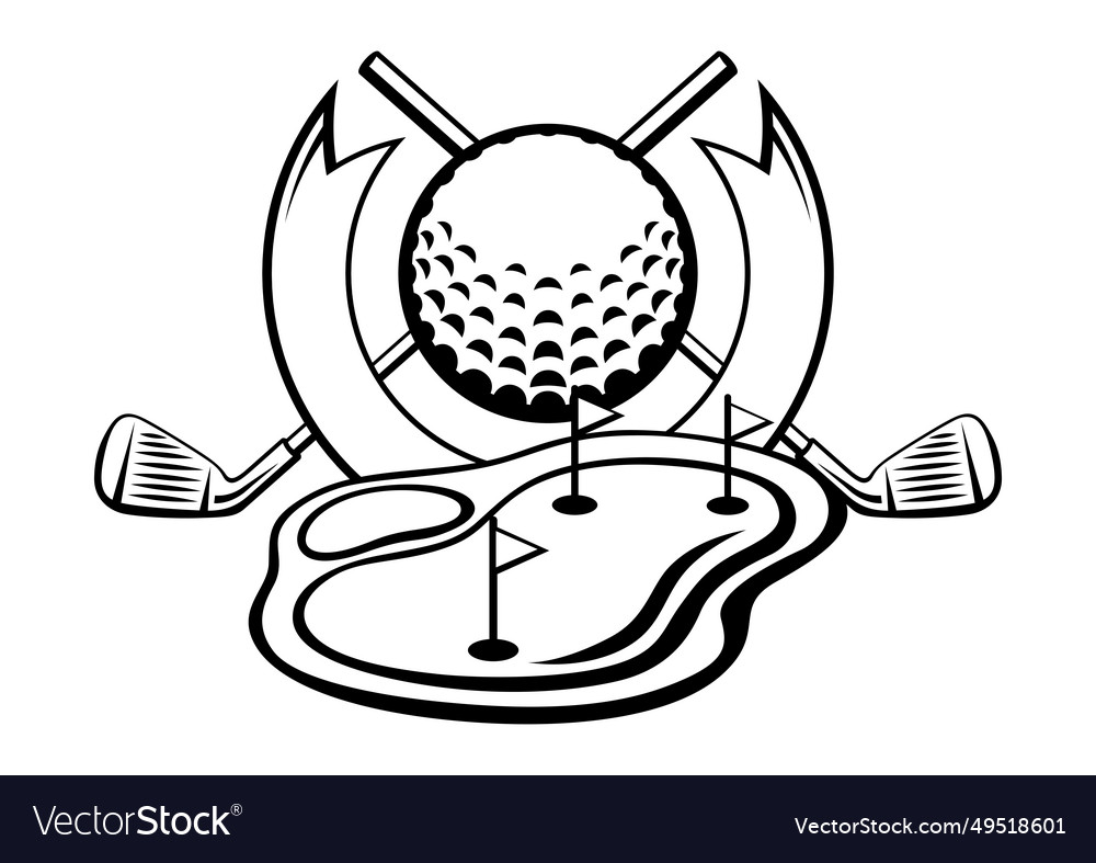 Emblem with golf symbols sport club label Vector Image