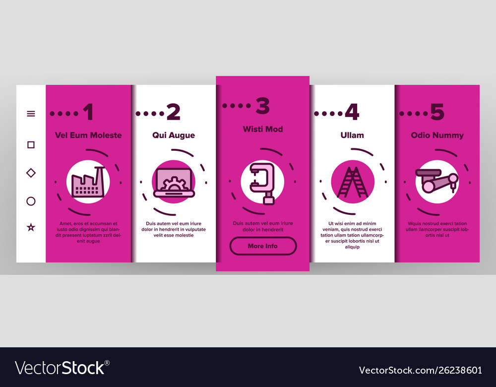 Engineering line icon set onboarding Vector Image Engineering line icon set onboarding