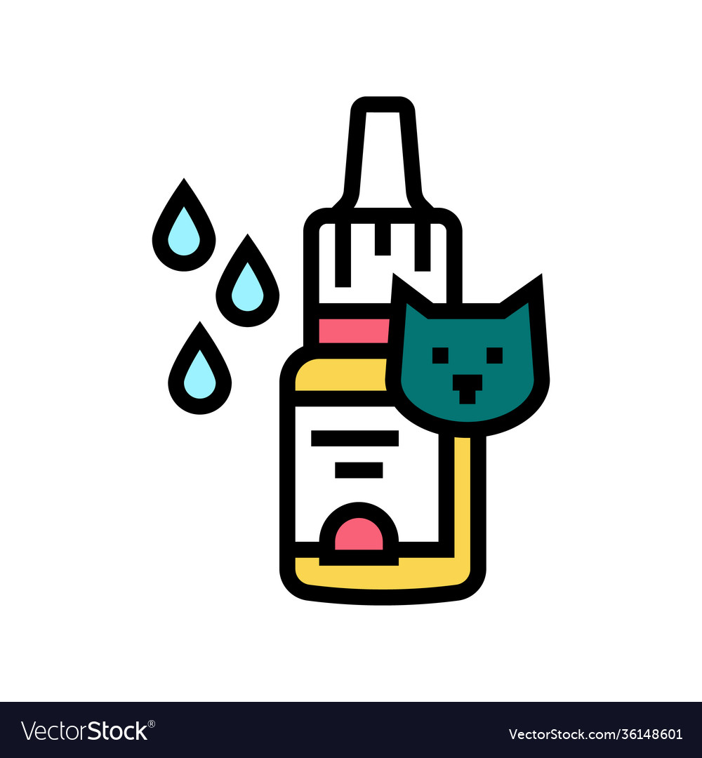 Eye drops for cat color icon Royalty Free Vector Image