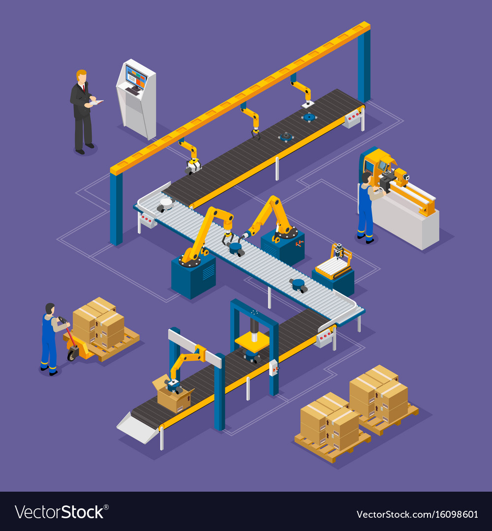 Factory isometric composition Royalty Free Vector Image