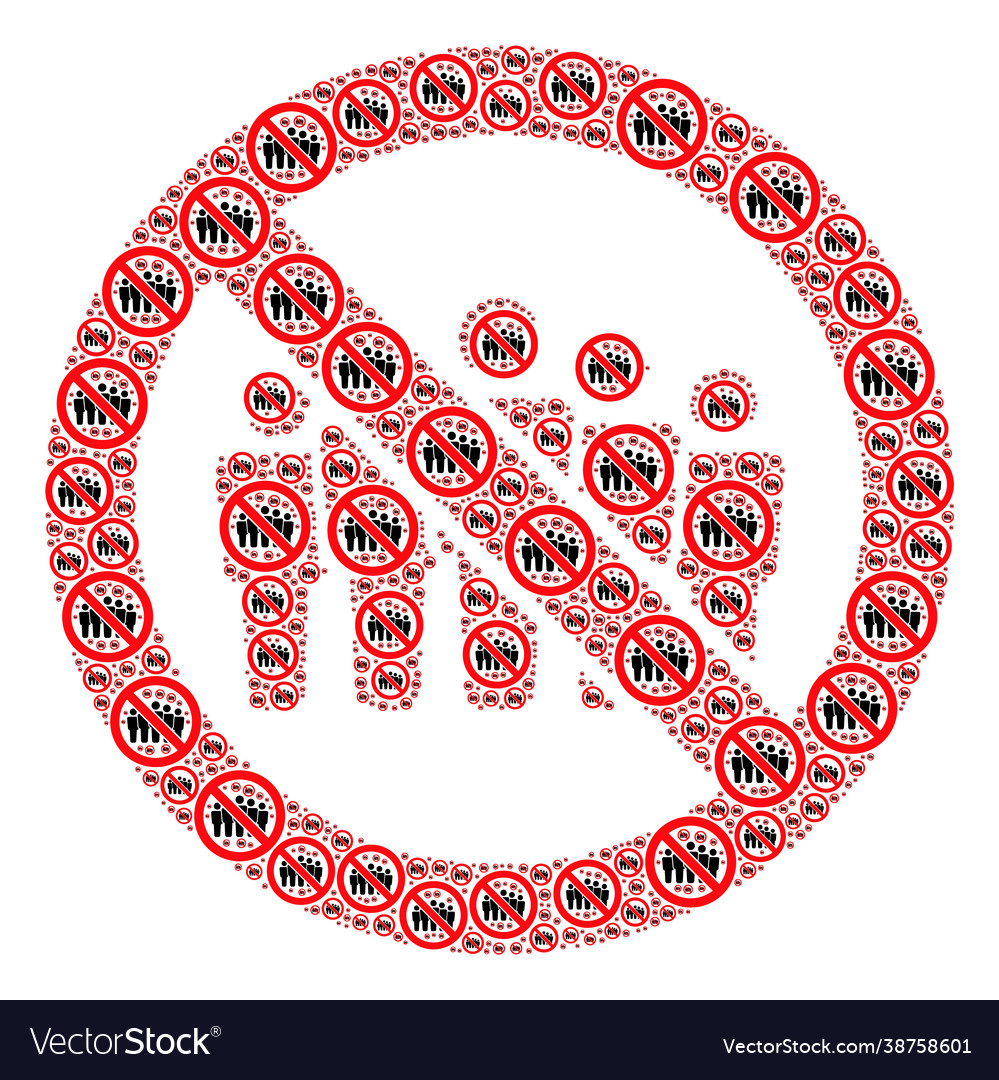 Forbidden people crowd recursion composition vector image Forbidden people crowd recursion composition