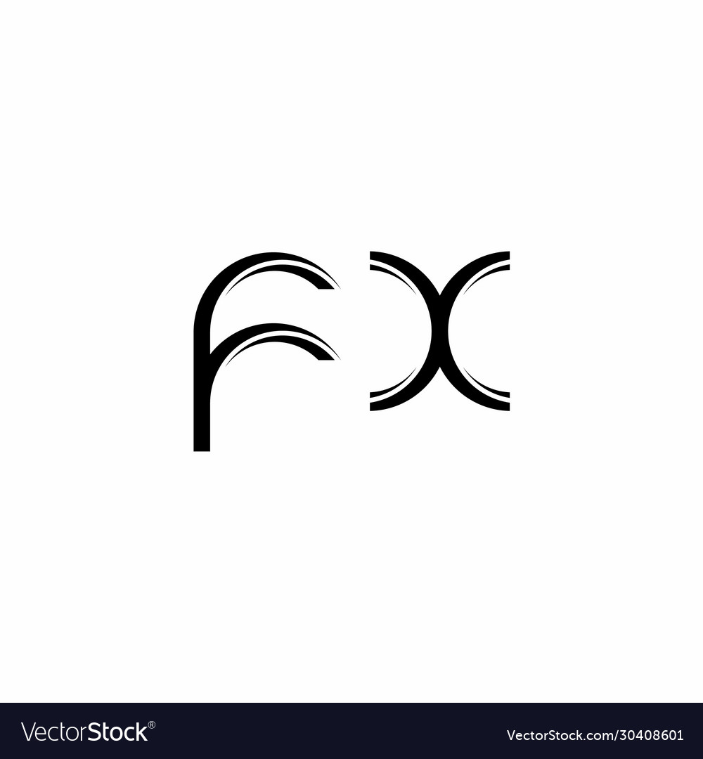 Fx logo monogram with slice rounded modern design