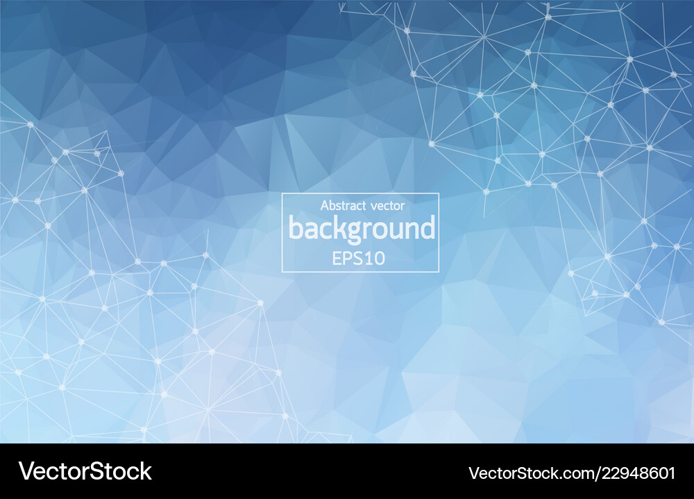 Geometric blue polygonal background molecule Vector Image