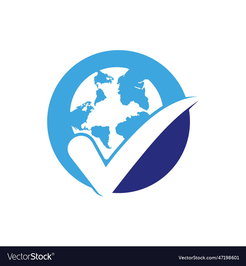 Globe check logo design