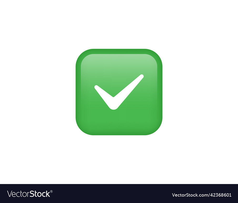 Green confirmation button with checkmark