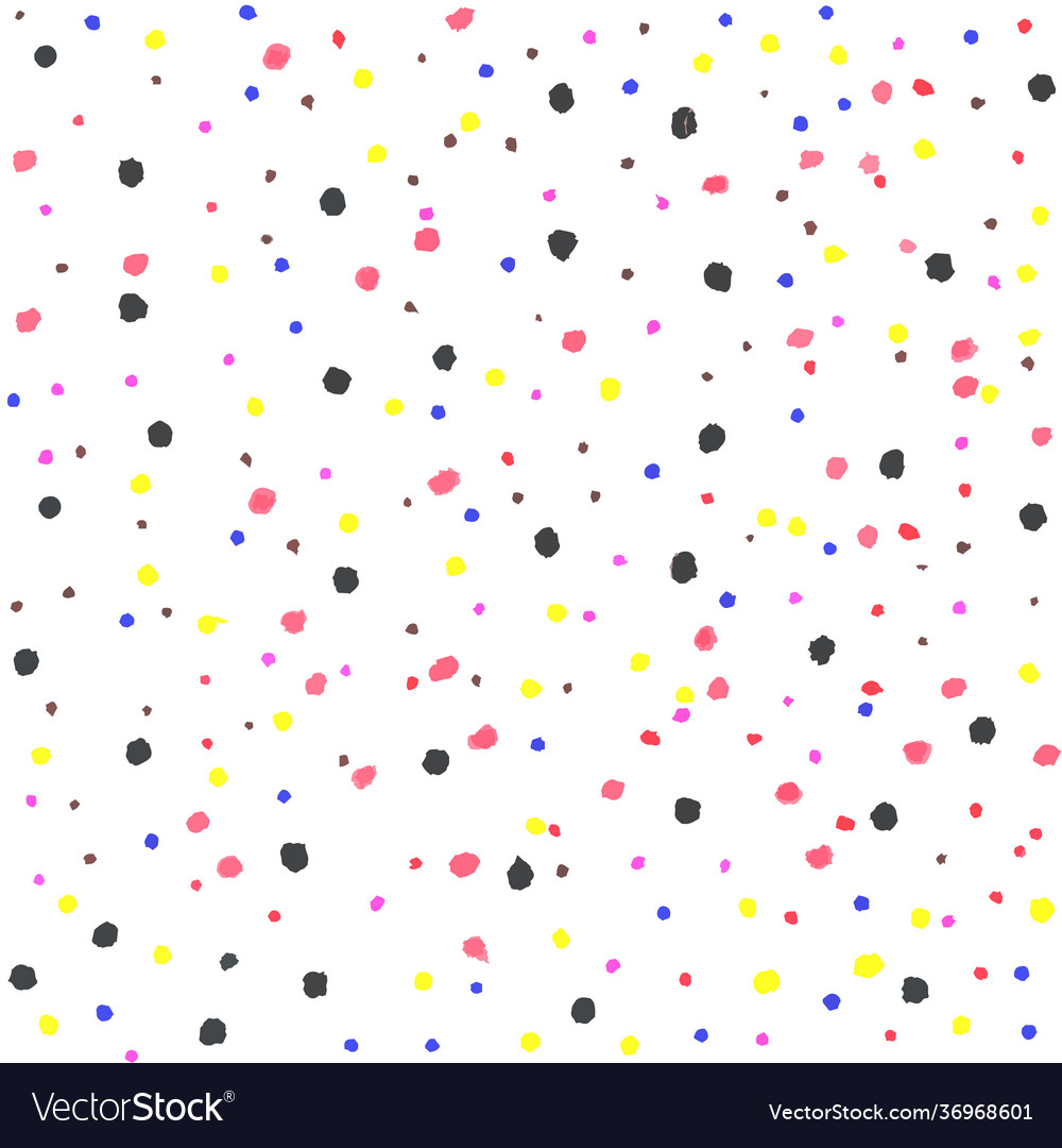 Hand painted colorful polka dot seamless pattern