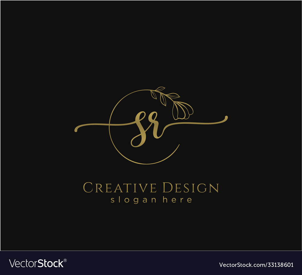 Initial sr beauty monogram and elegant logo design