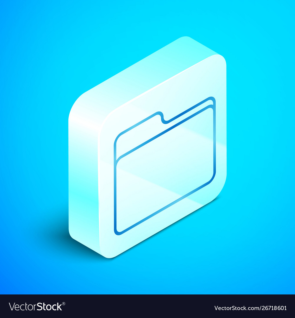 Isometric line document folder icon isolated