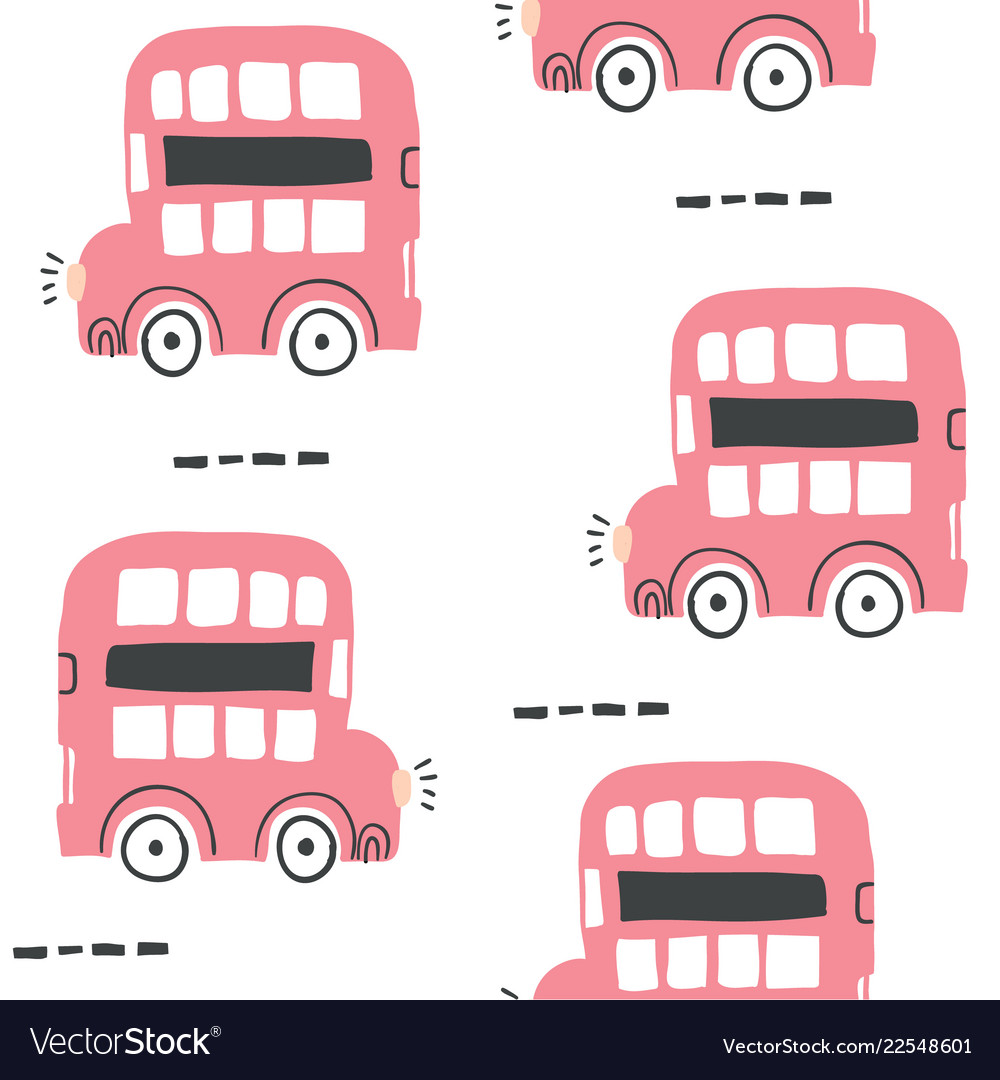 London red bus seamless pattern scandinavian vector image London red bus seamless pattern scandinavian