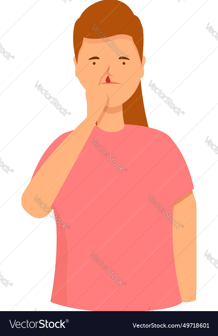 Nosebleed problem icon cartoon girl nose Vector Image