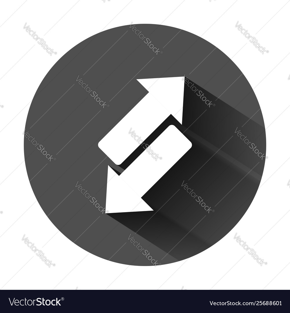 Reverse arrow sign icon in flat style refresh