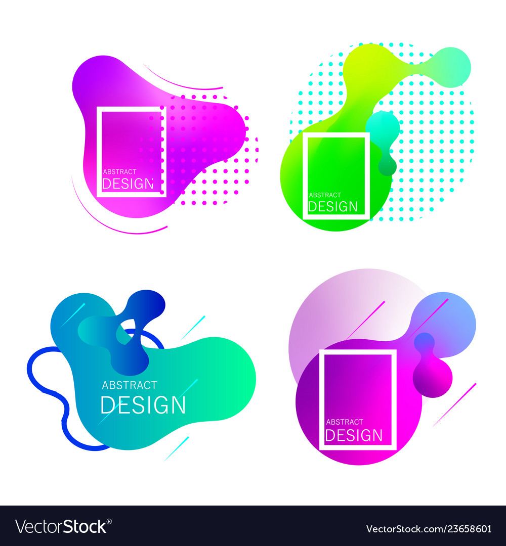 Set of colorful elements gradient abstract vector image Set of colorful elements gradient abstract