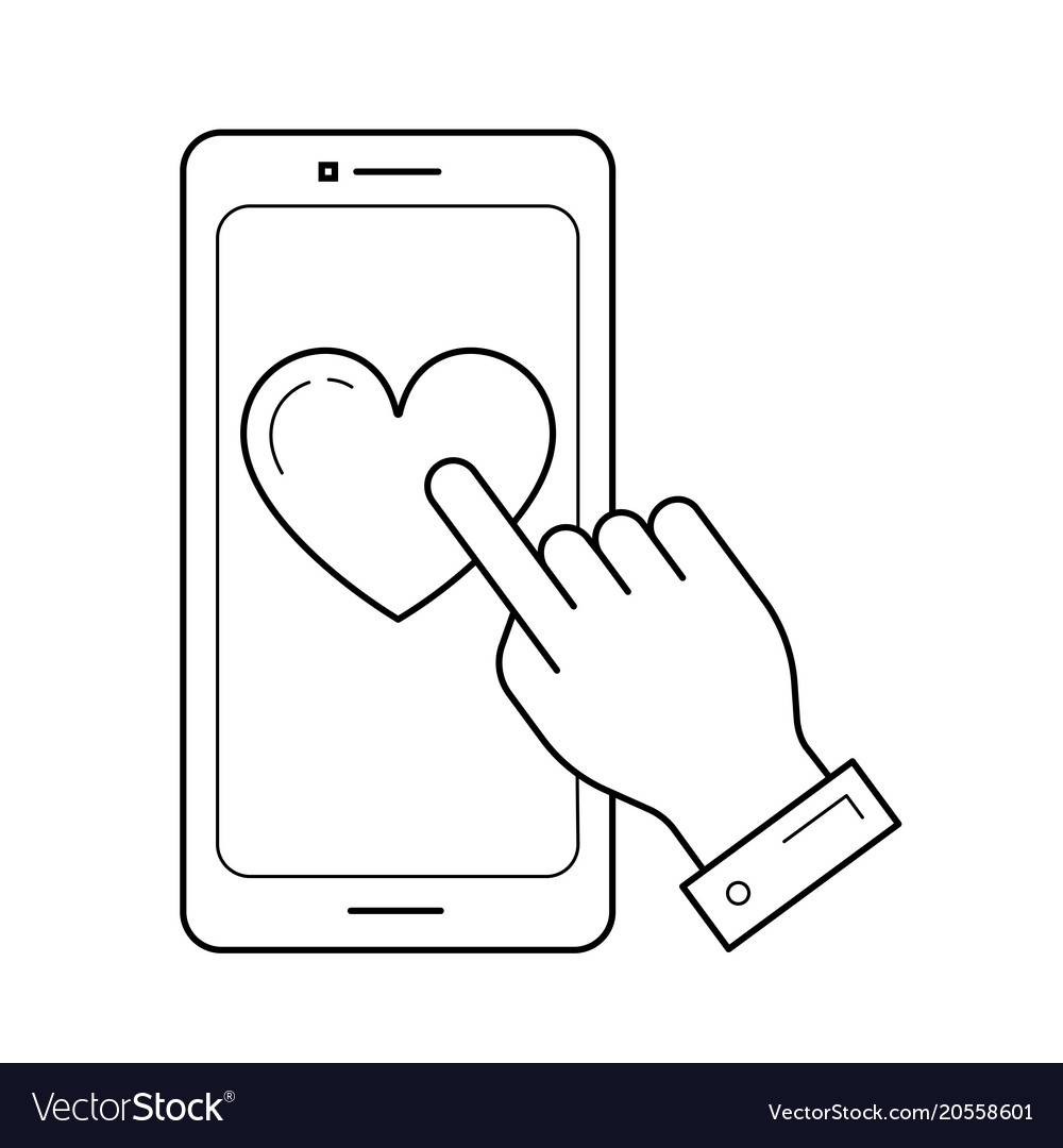 Smartphone click line icon
