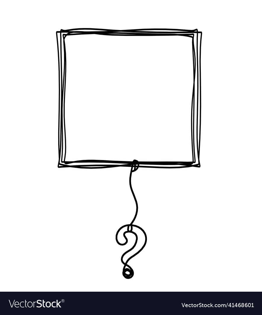Square with question mark as line drawing