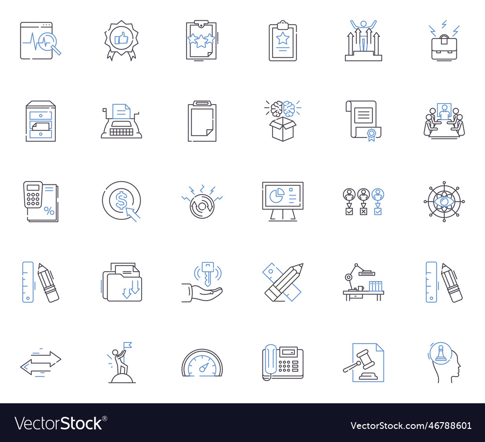 Staff and employees line icons collection team Vector Image