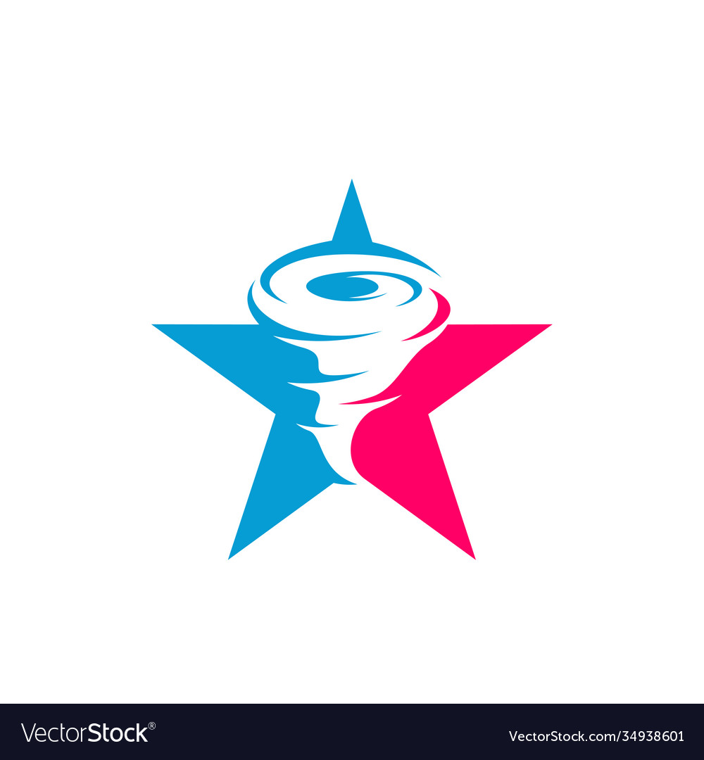 Star tornado logo template creative twister