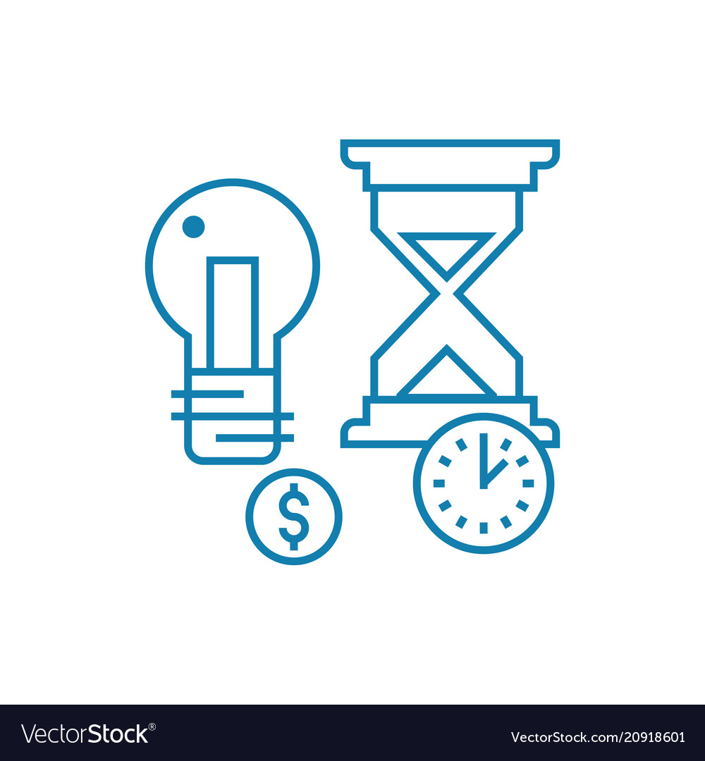 Terms of project implementation linear icon Vector Image Terms of project implementation linear icon