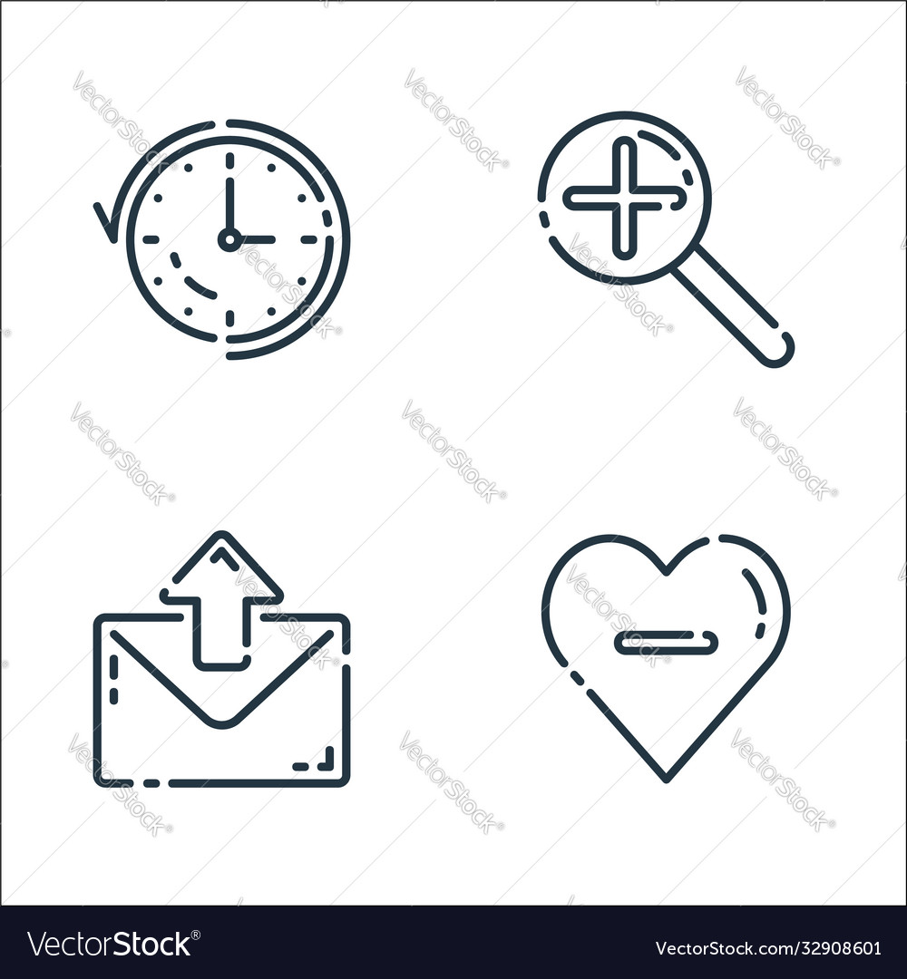 User interface line icons linear set quality vector image User interface line icons linear set quality