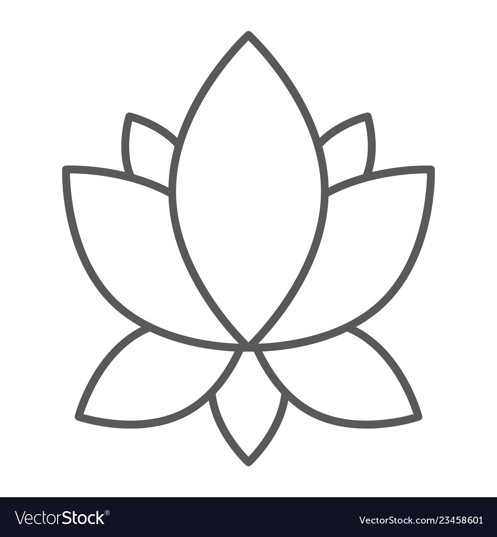 Yoga thin line icon flower and health lotus sign