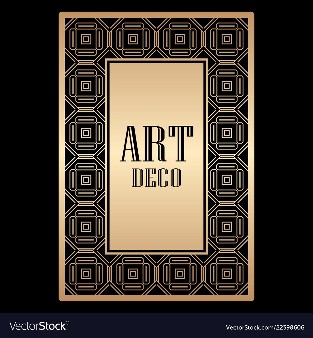 Art deco border frame Royalty Free Vector Image