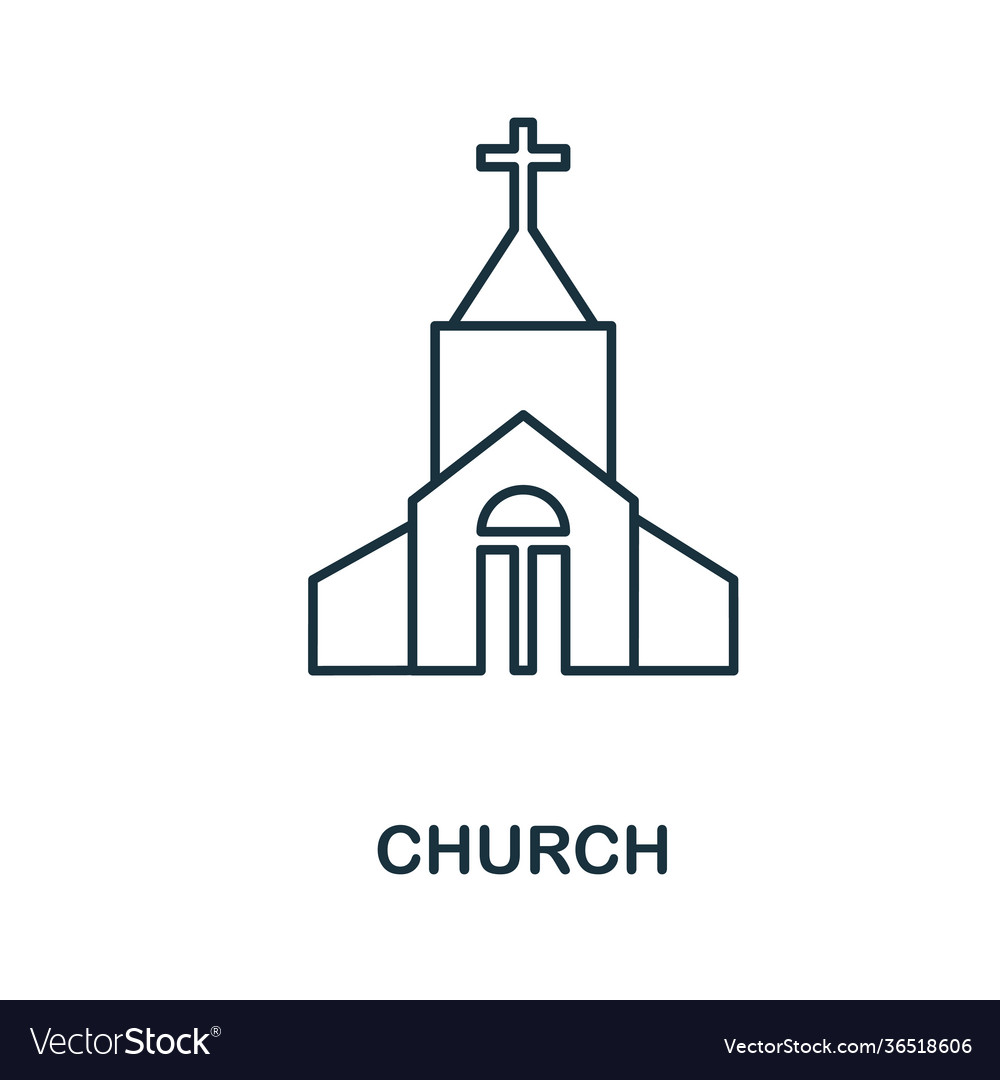 Church icon simple element from religion Vector Image