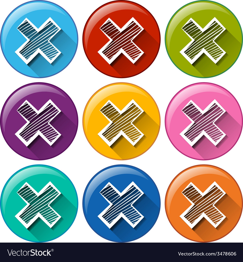 Circle buttons with multiplication operations Vector Image