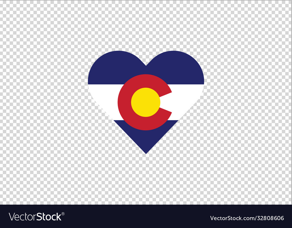 Colorado flag state heart love