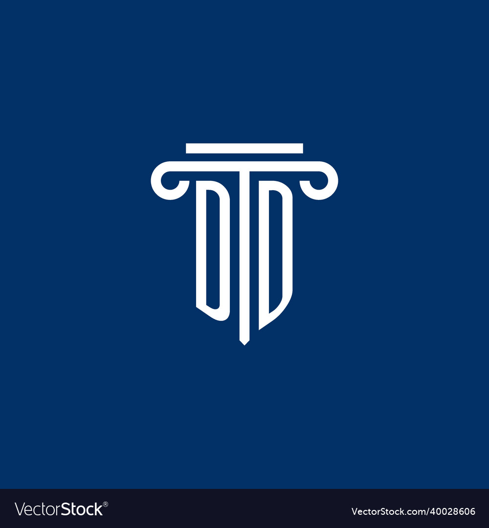 Dd initial logo monogram with simple pillar icon