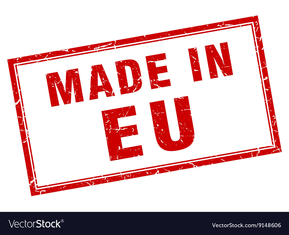 Eu rote quadratische Grunge aus Stempel