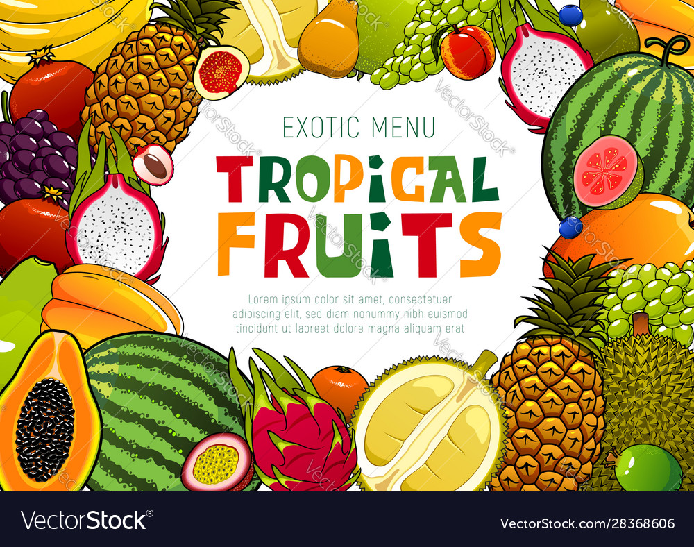 Exotic fruits tropical papaya and pineapple fruit Vector Image