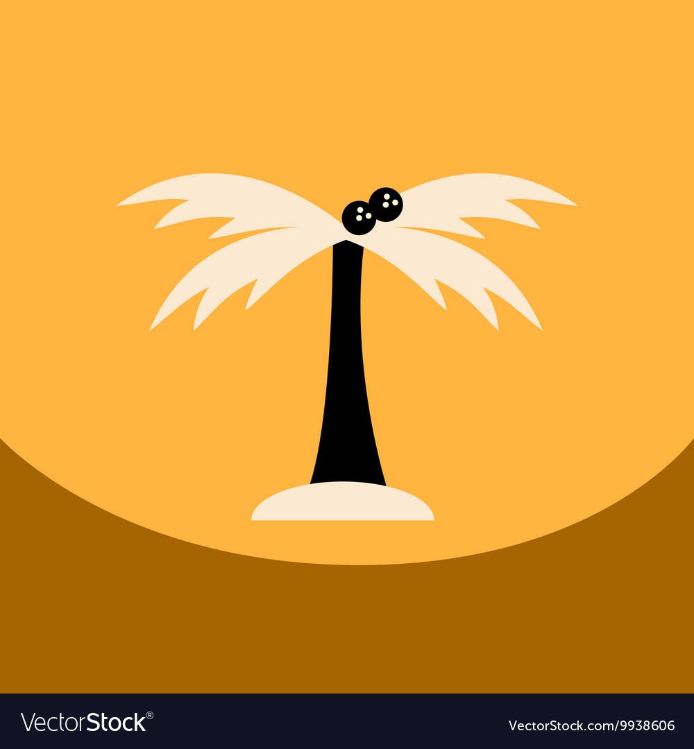 Flat icon design collection palm tree