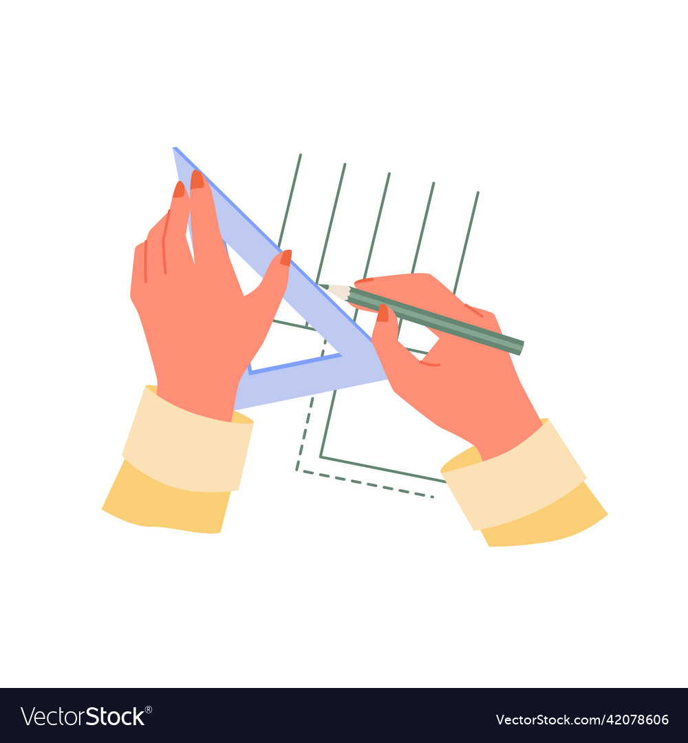Hands of engineer working on blueprint architect