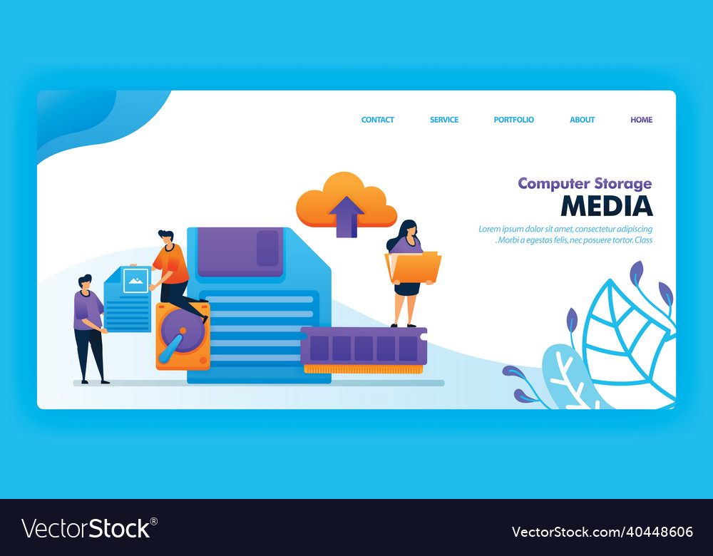 Landing page design of computer storage media