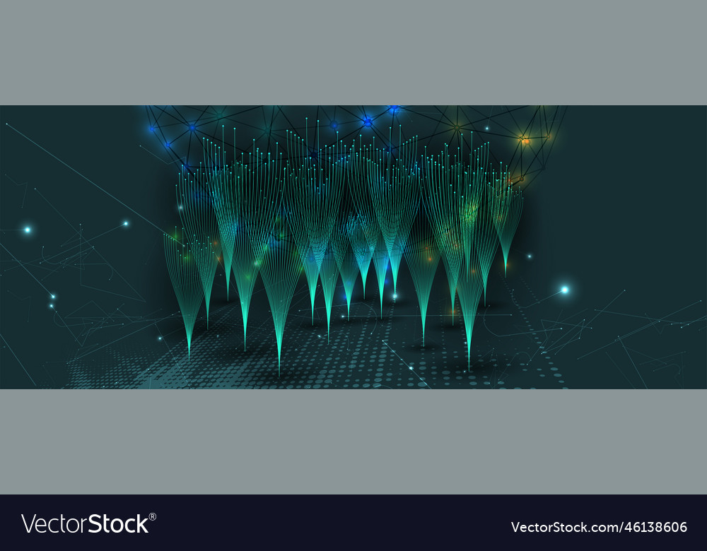 Neural network concept connected cells with links Vector Image Neural network concept connected cells with links