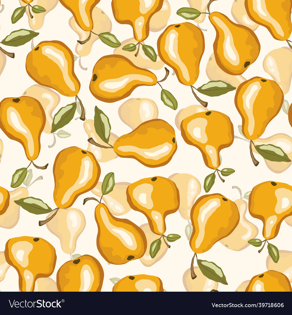 Seamless pattern with pear on white background vector image Seamless pattern with pear on white background