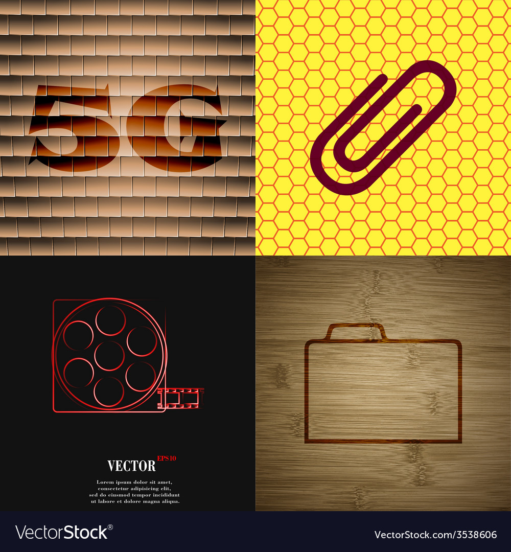 Set of abstract backgrounds with different web