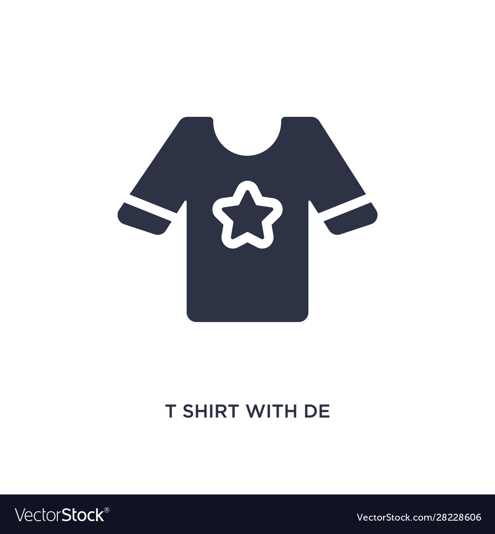 T Shirt With De Icon On White Background Simple Vector Image