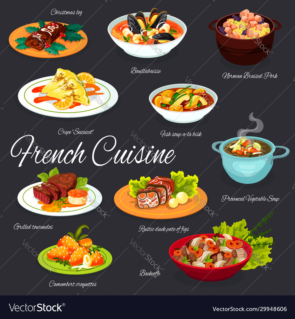 traditional-french-meals-france-cuisine-menu-vector-image