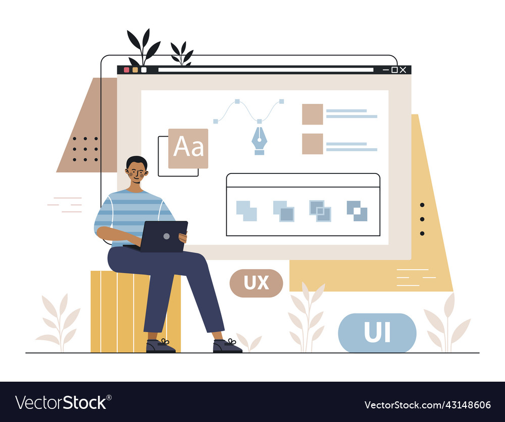 Ui ux design vector image Ui ux design