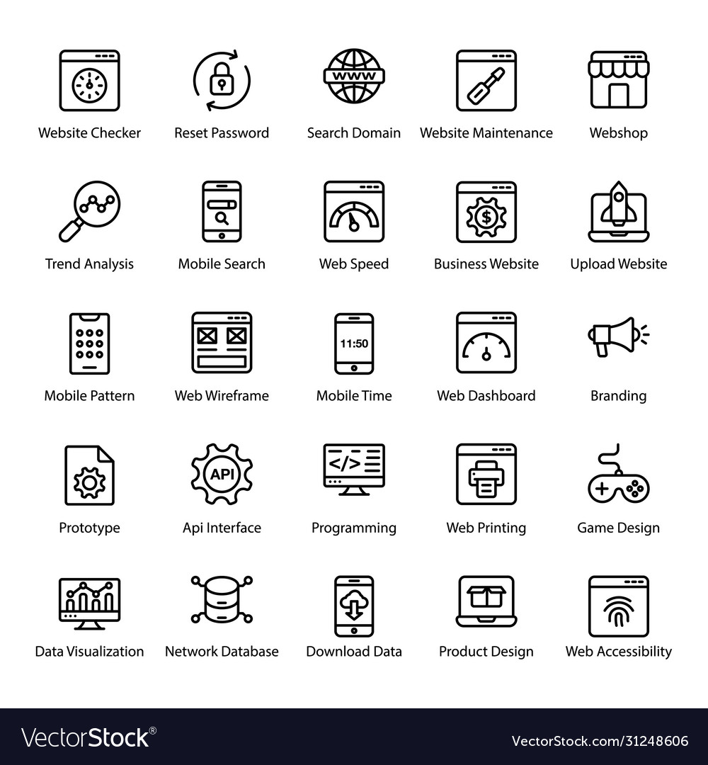 User interface and experience in line icons