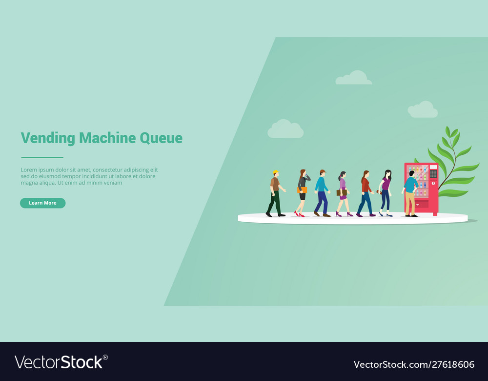 Vending machine queue for website template