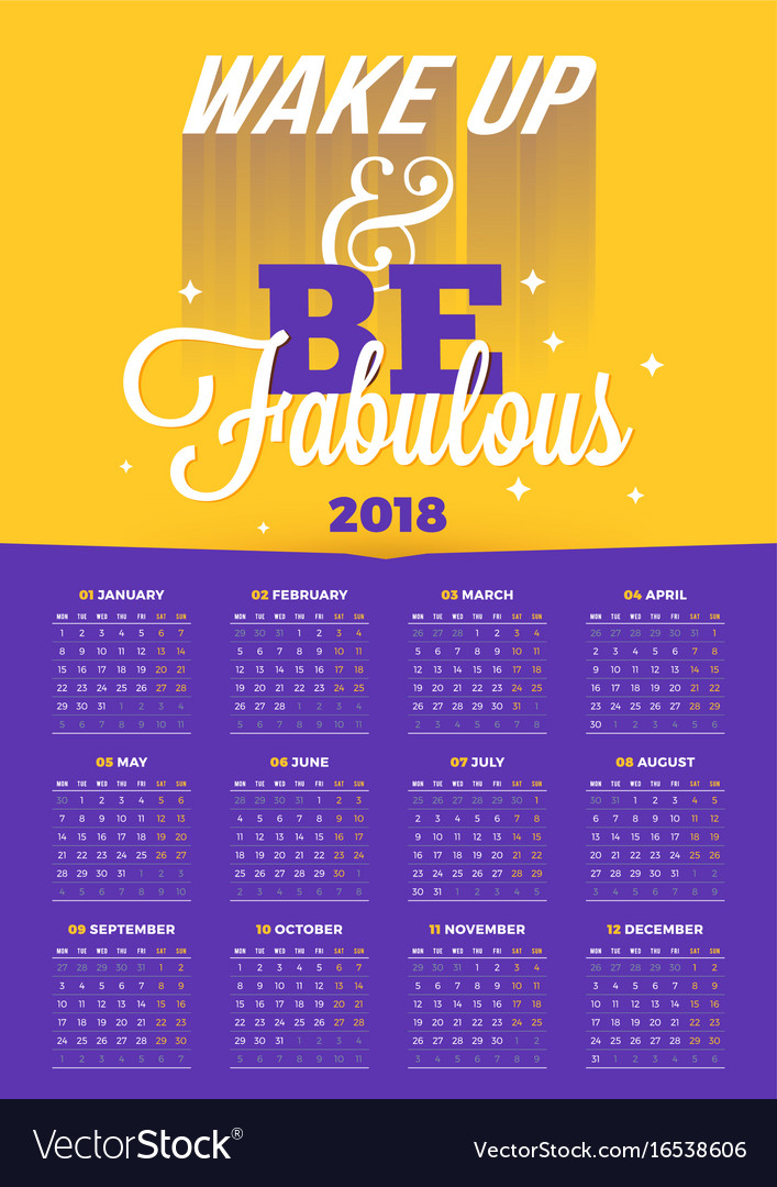 wall calendar poster for 2018 year with royalty free vector msn poster
