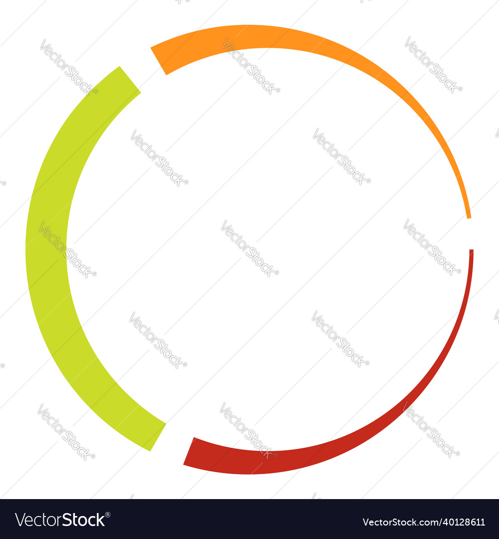 3 part section segmented circle abstract dashed
