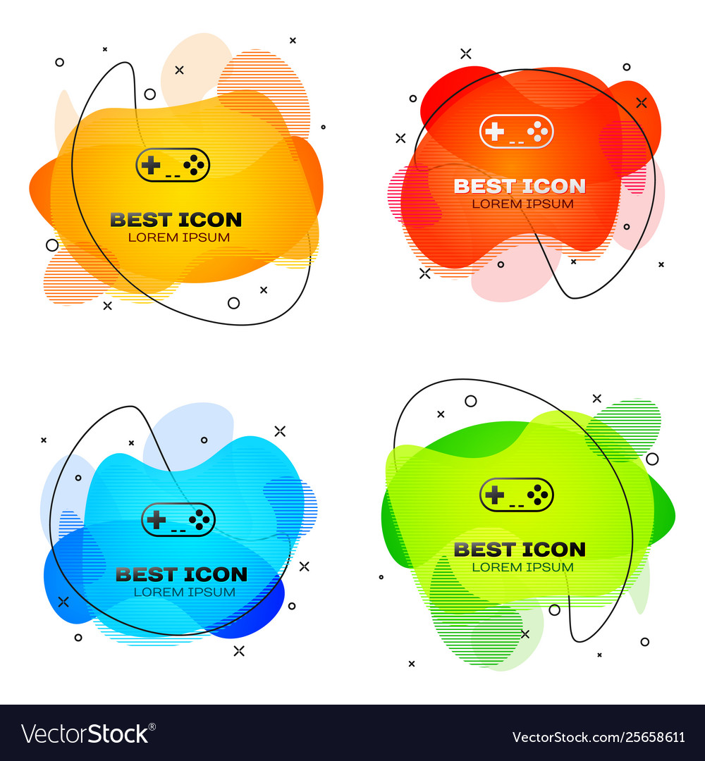 Black gamepad icon isolated game controller set Vector Image Black gamepad icon isolated game controller set