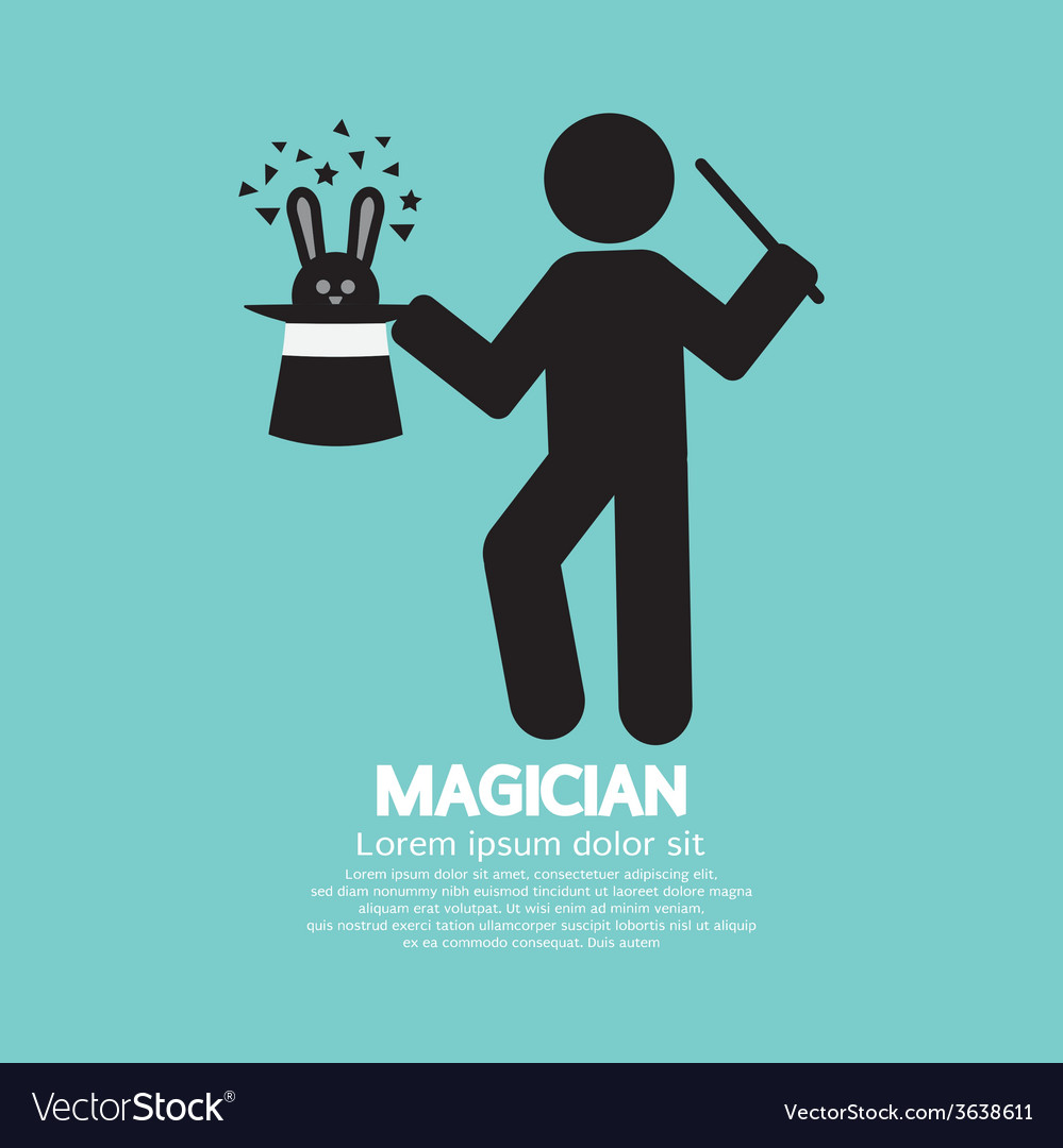 Black symbol graphic of magician