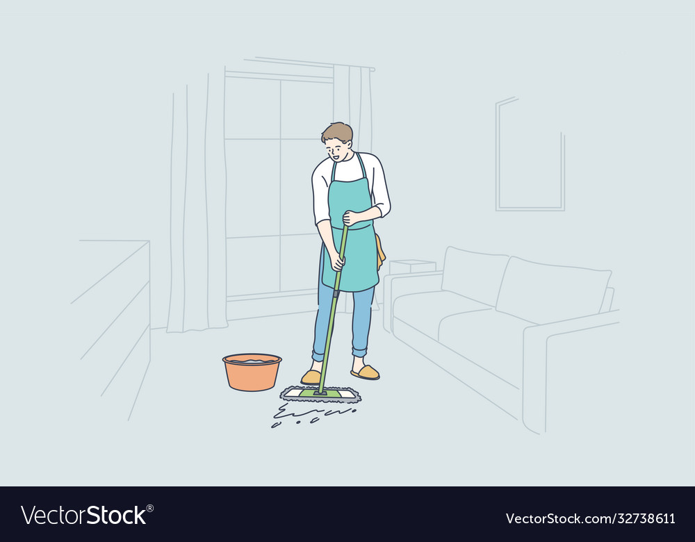 Cleaning work occupation home concept