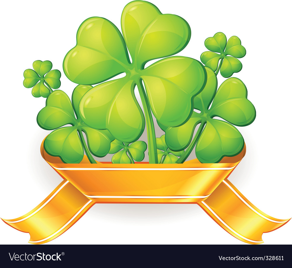 Clovers with ribbon