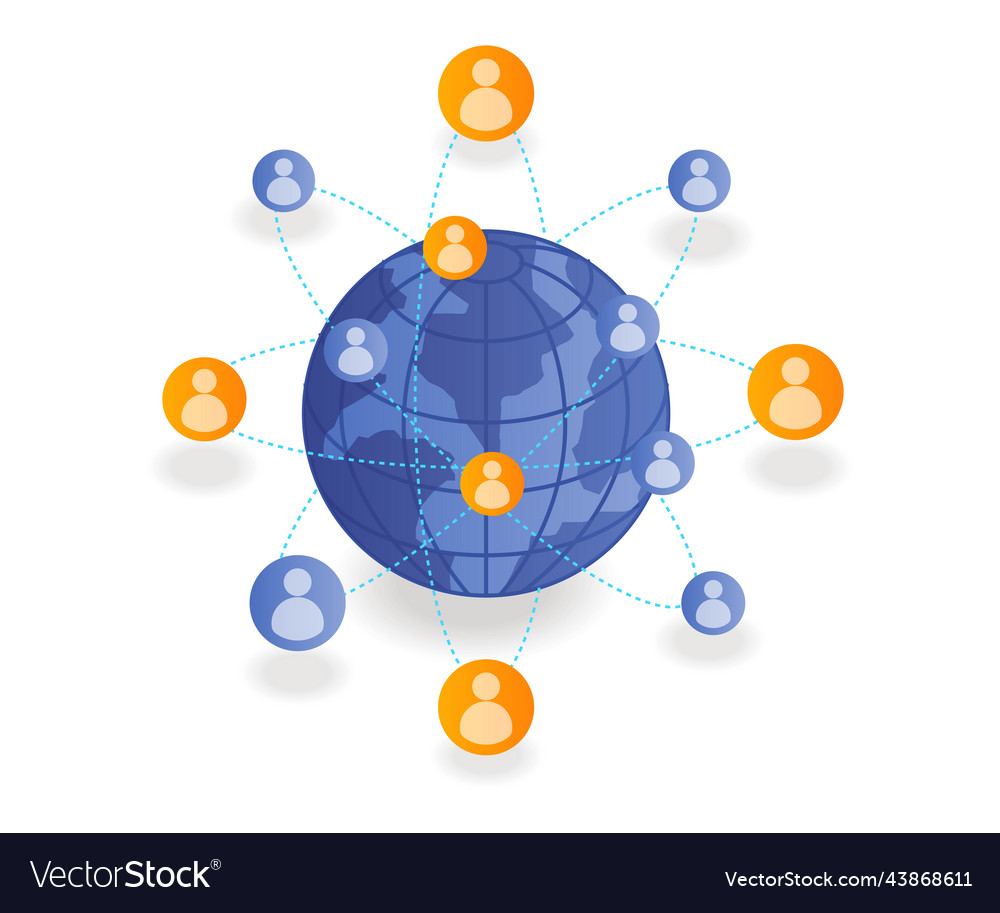 Earth with social media networks Royalty Free Vector Image