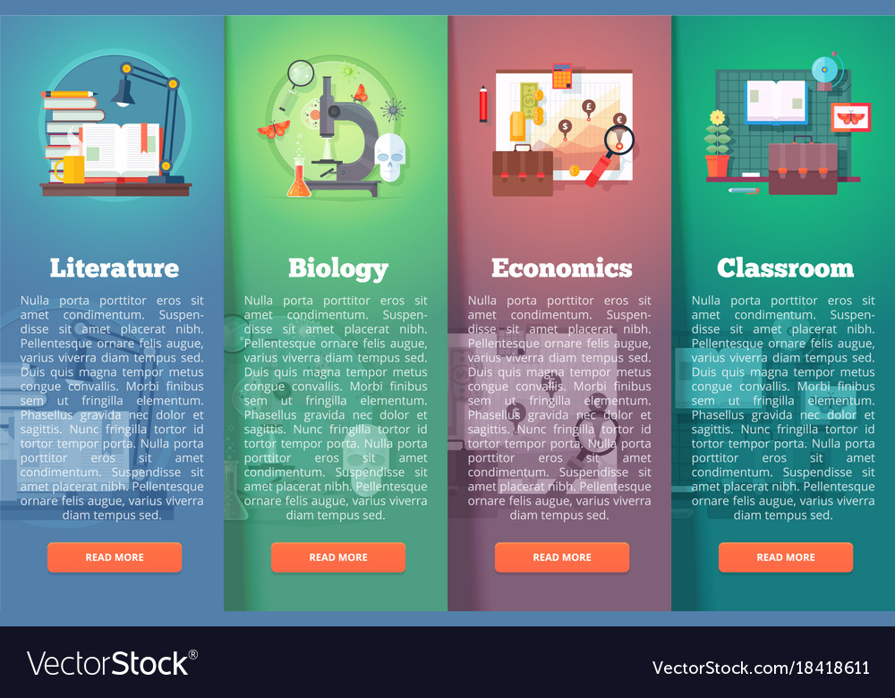 Education and science vertical layout concepts